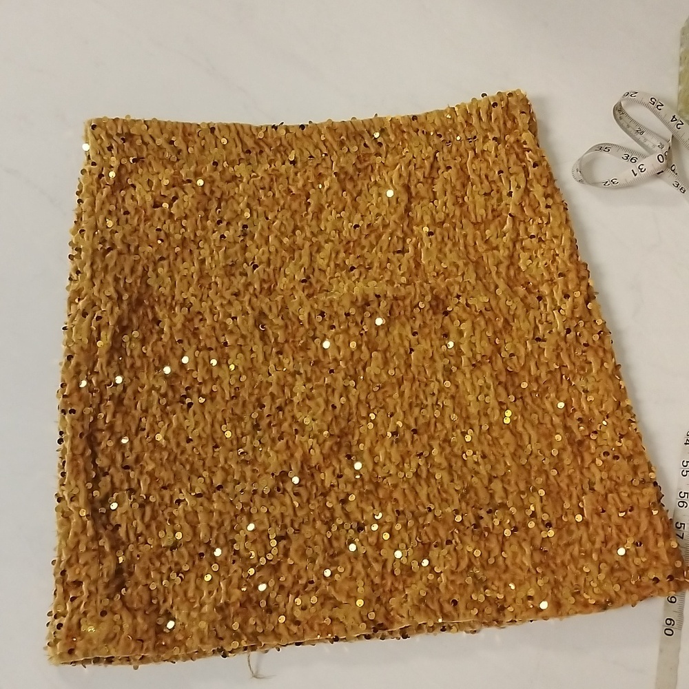 Gold sequin party skirt